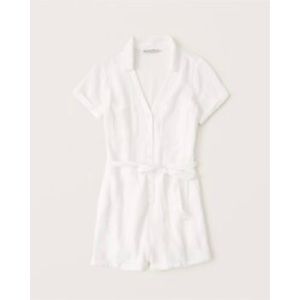 Linen Cream Romper (Abercrombie)